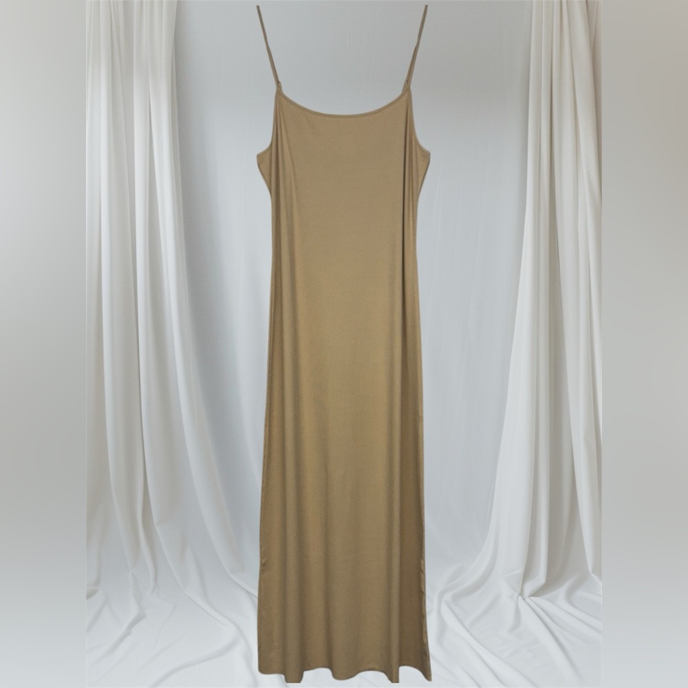 WeWoreWhat x Revolve Beige Sleeveless Form-Fitting Ribbed Maxi Dress